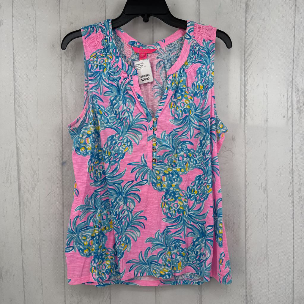 XL colorful 1/2 button down tank