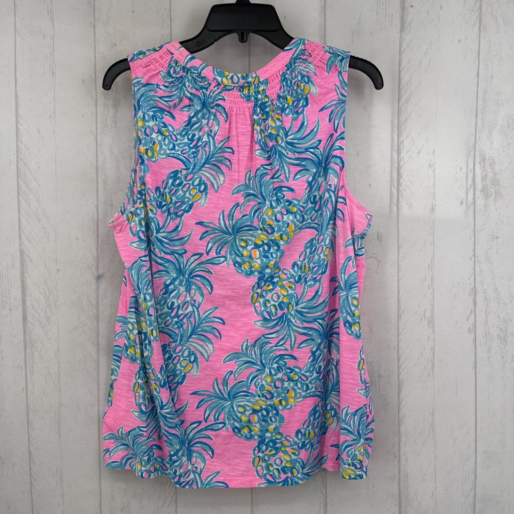 XL colorful 1/2 button down tank