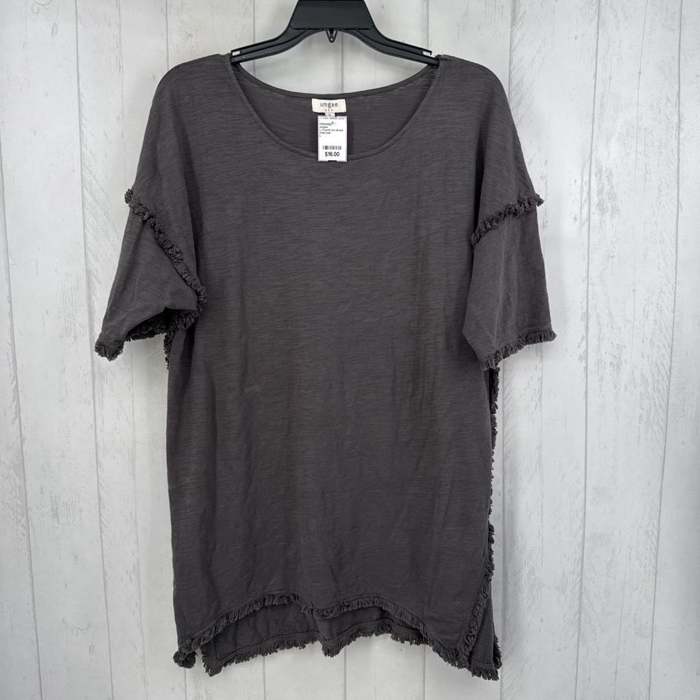 L frayed s/s dress