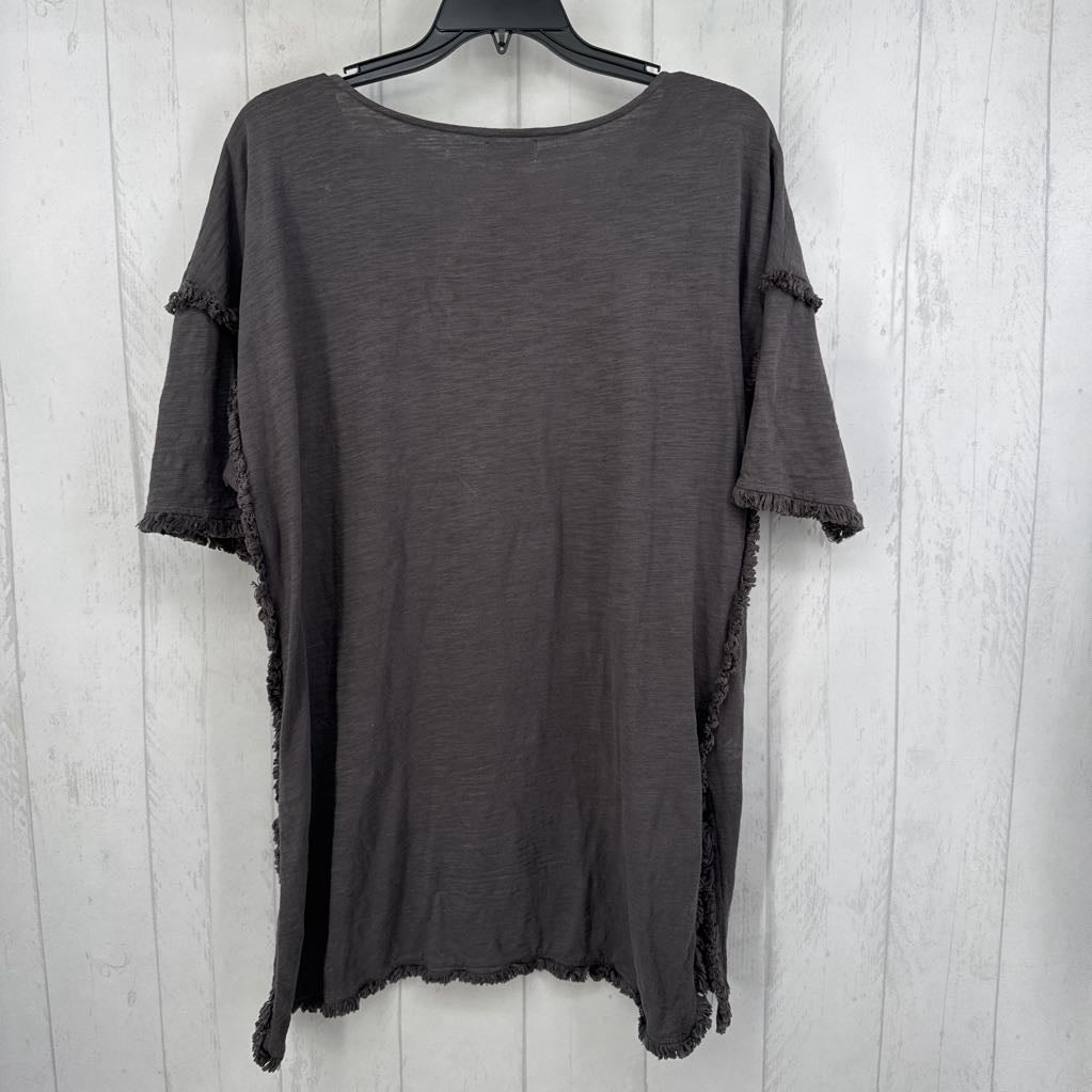 L frayed s/s dress