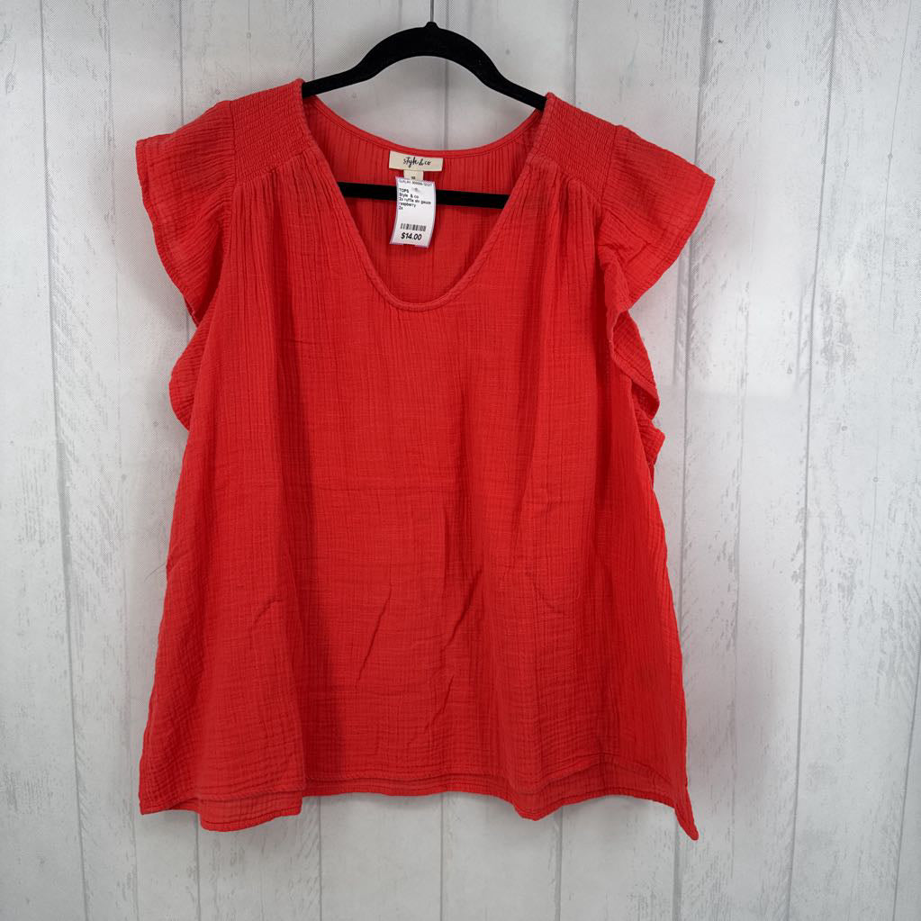 2x ruffle slv gauze