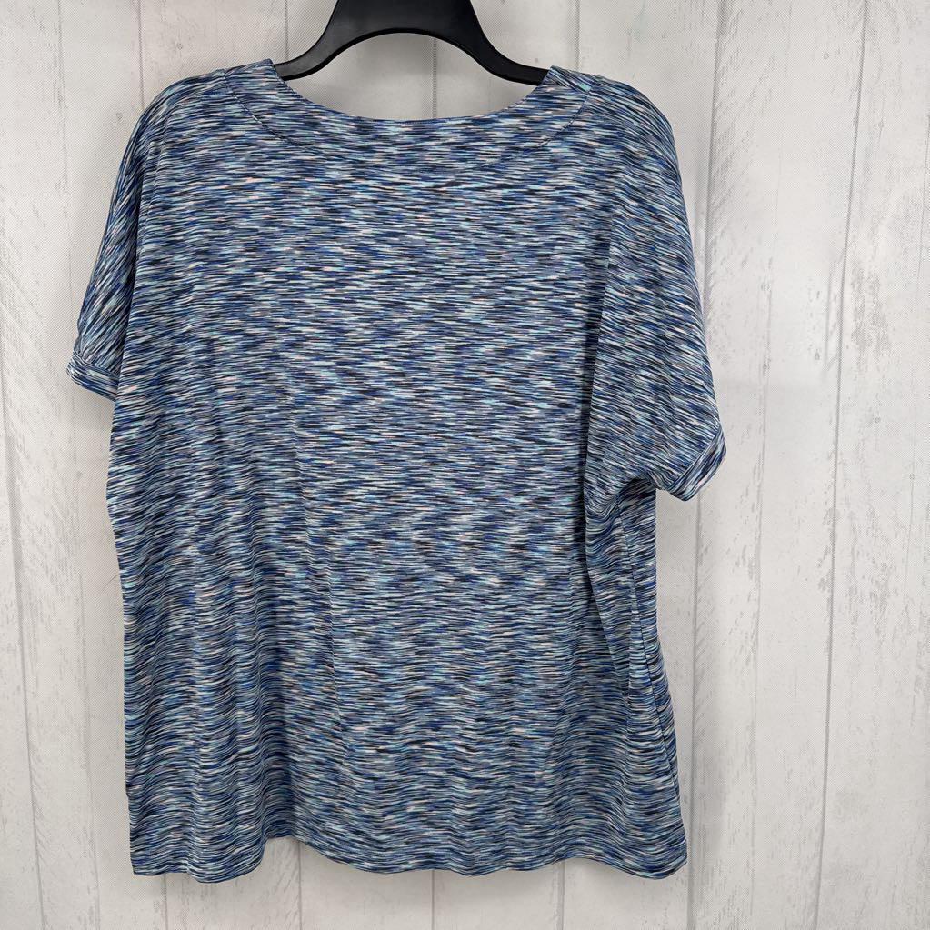 XL s/s marled v-neck top