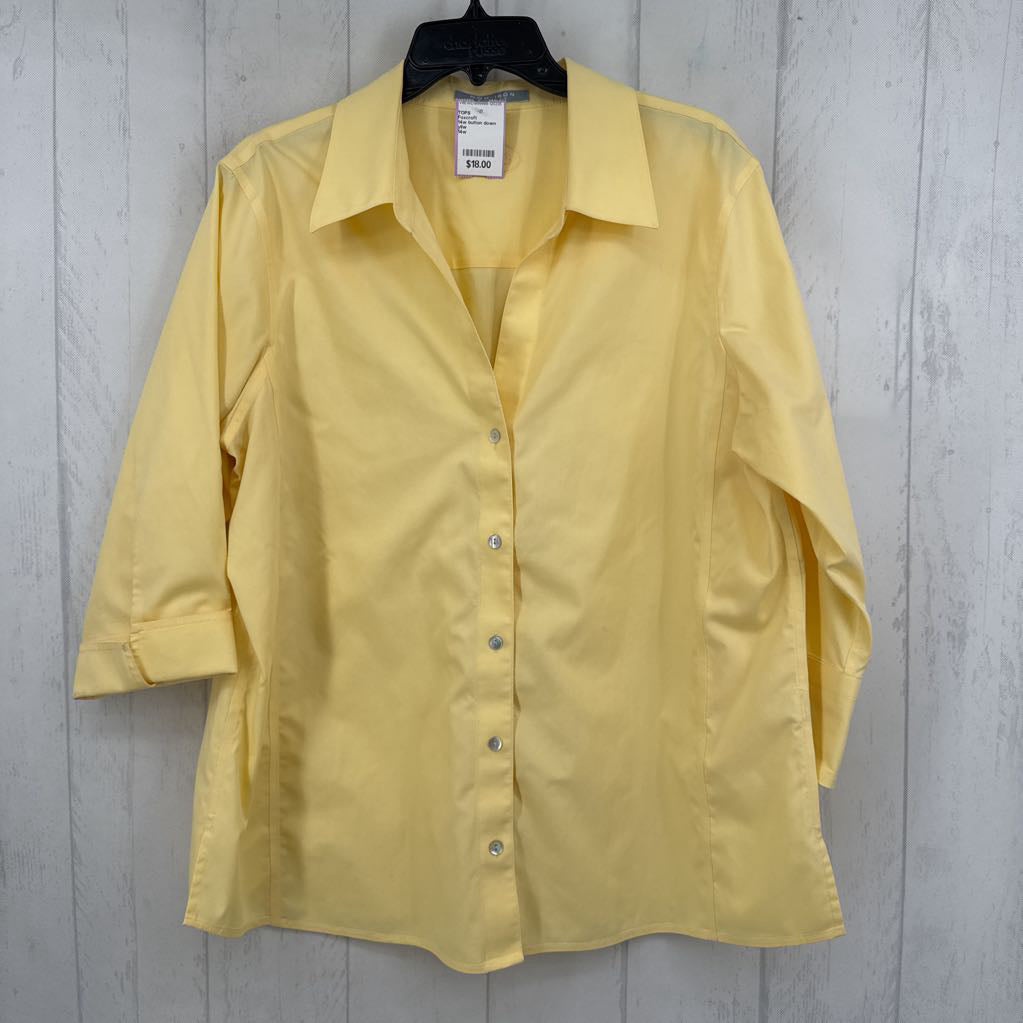 14w button down 3/4 slv top