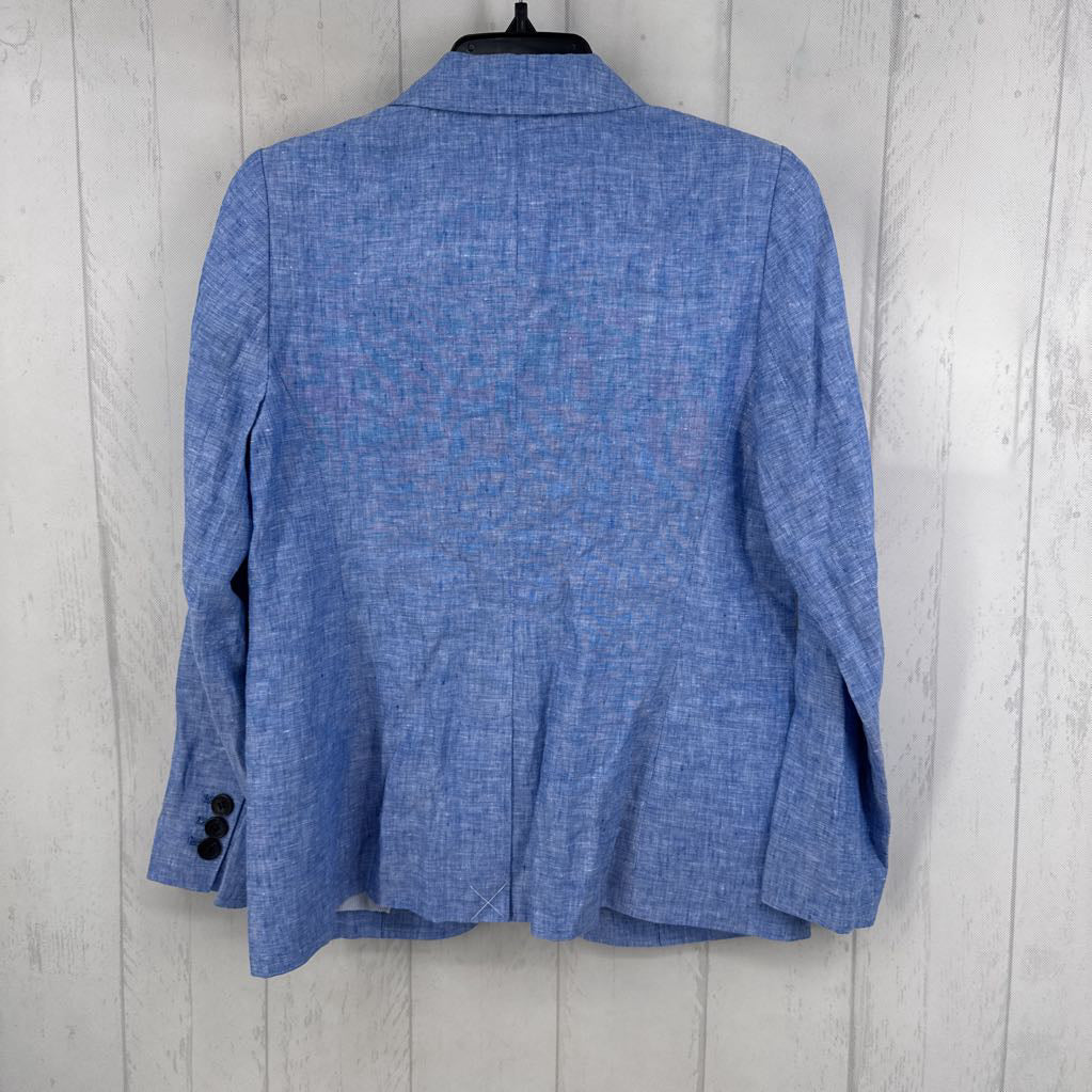 4p linen button blazer