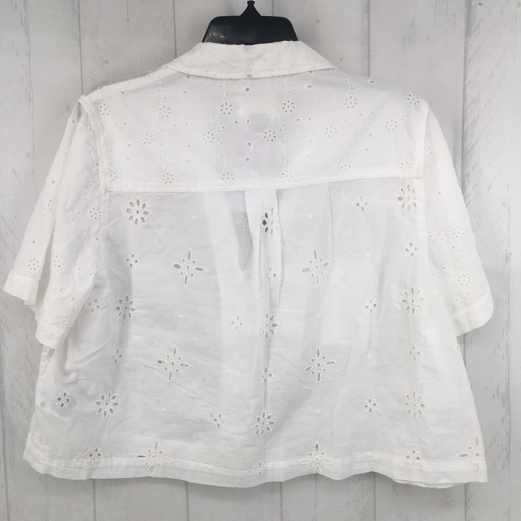 R45 L eyelet button down s/s top