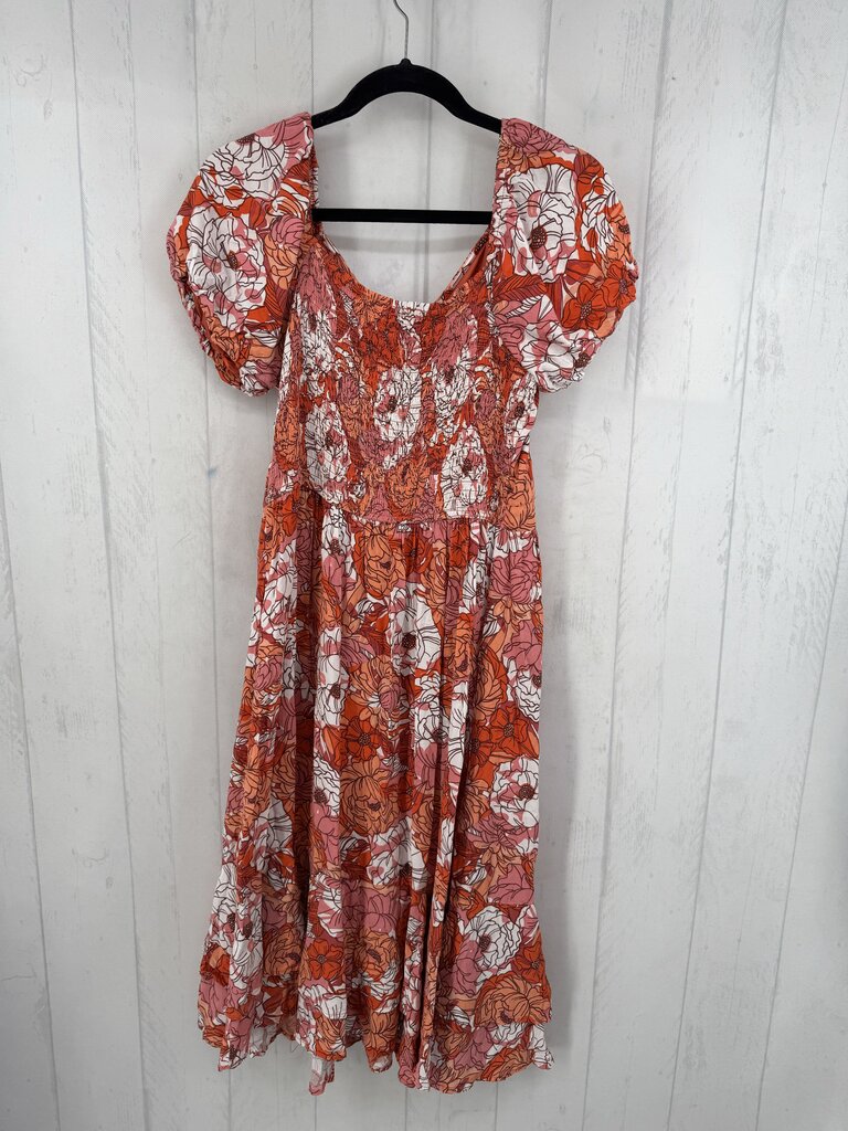 XL flo print s/s dress