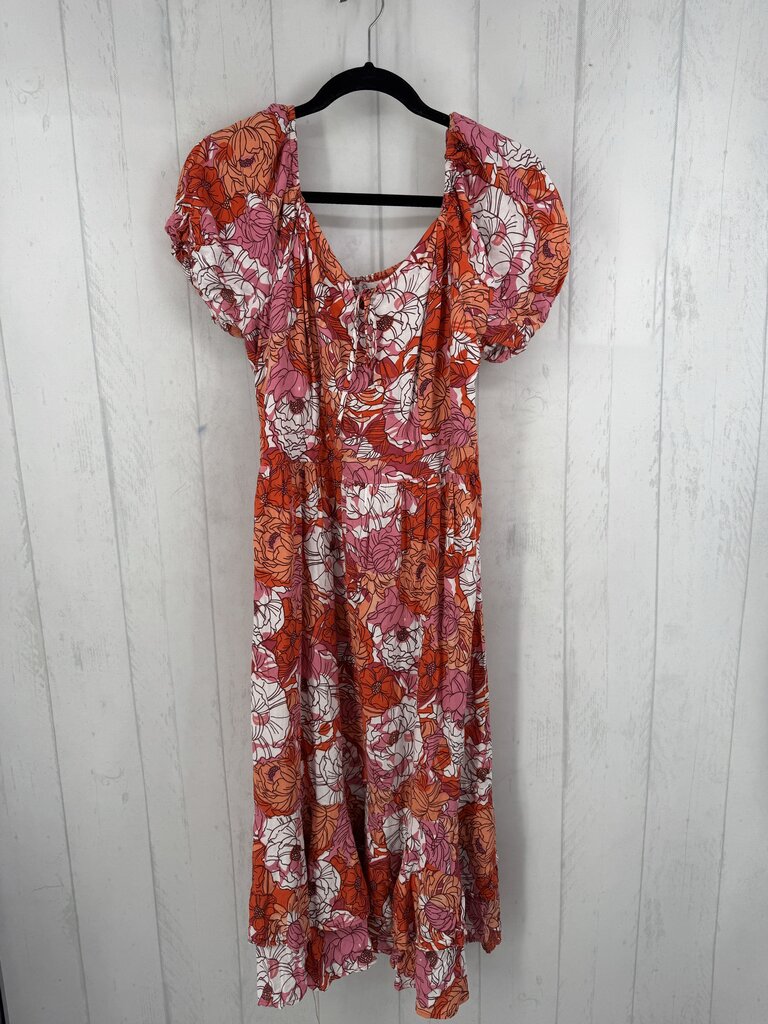 XL flo print s/s dress