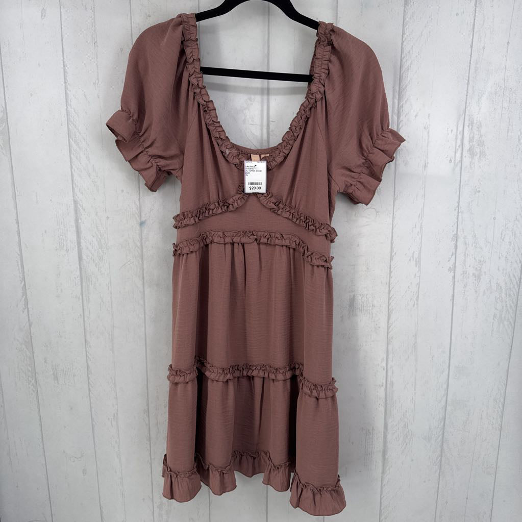 XL ruffled scoop neck s/s dress