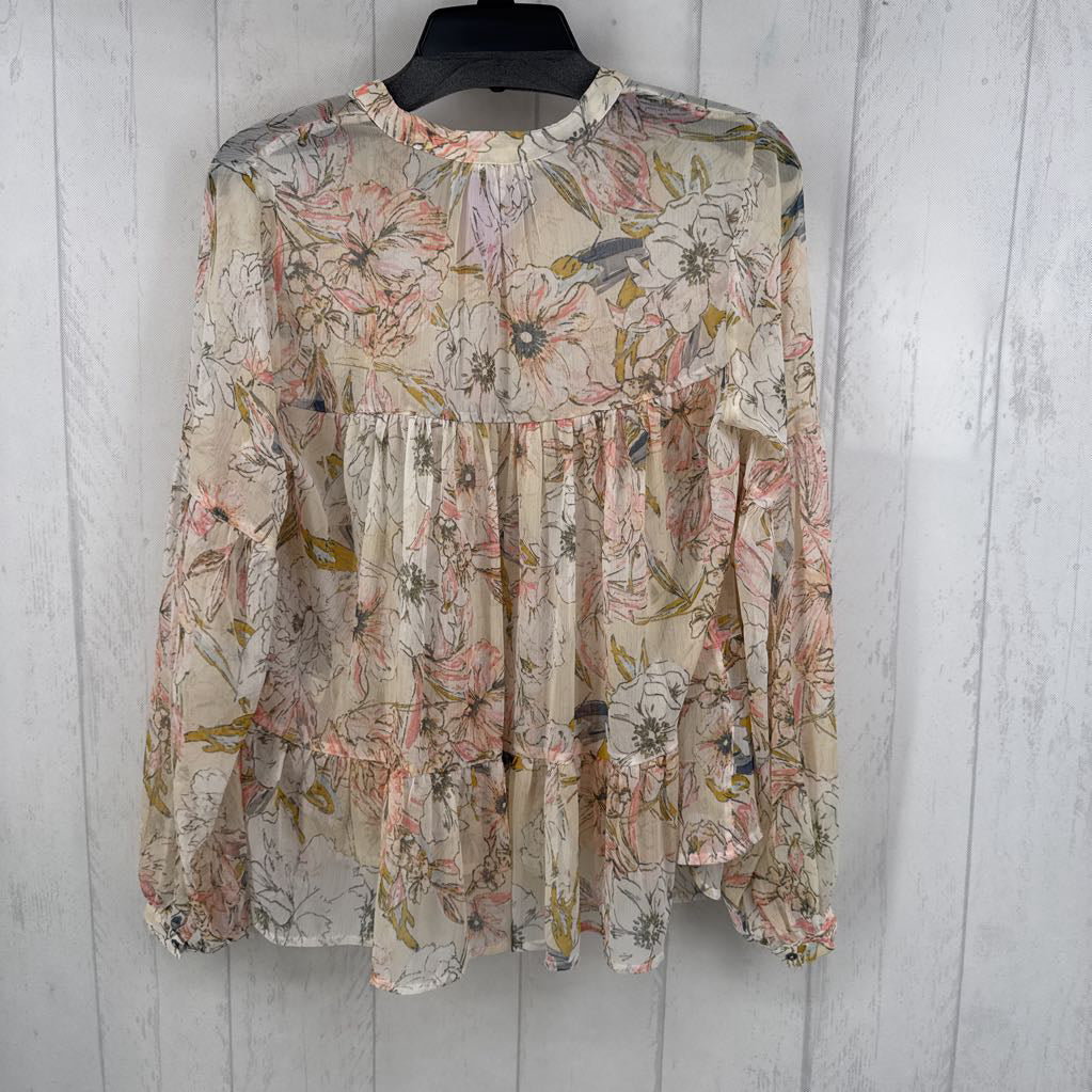 M flo print tiered l/s top
