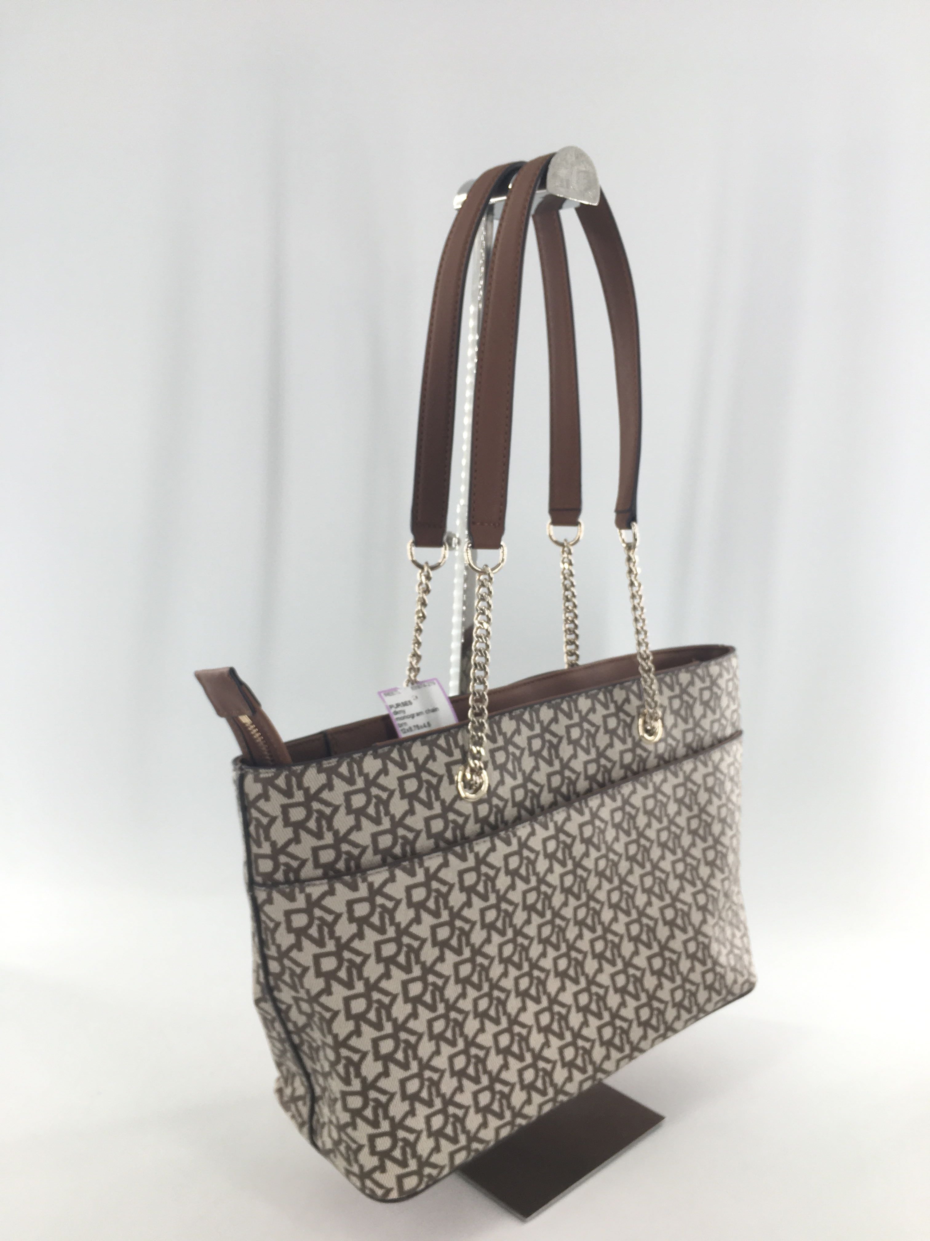 monogram chain strap zip top tote