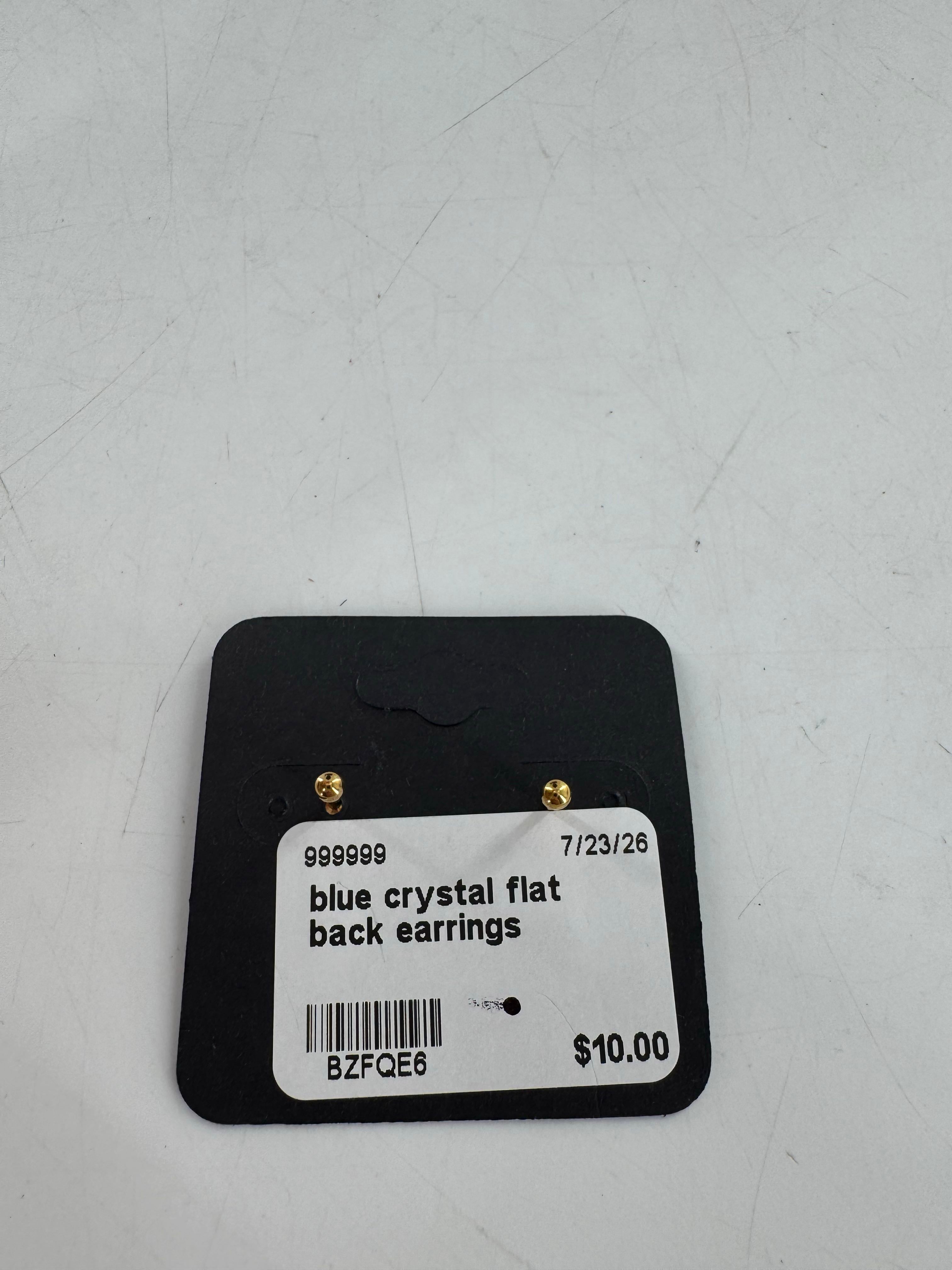 blue crystal flat back earrings