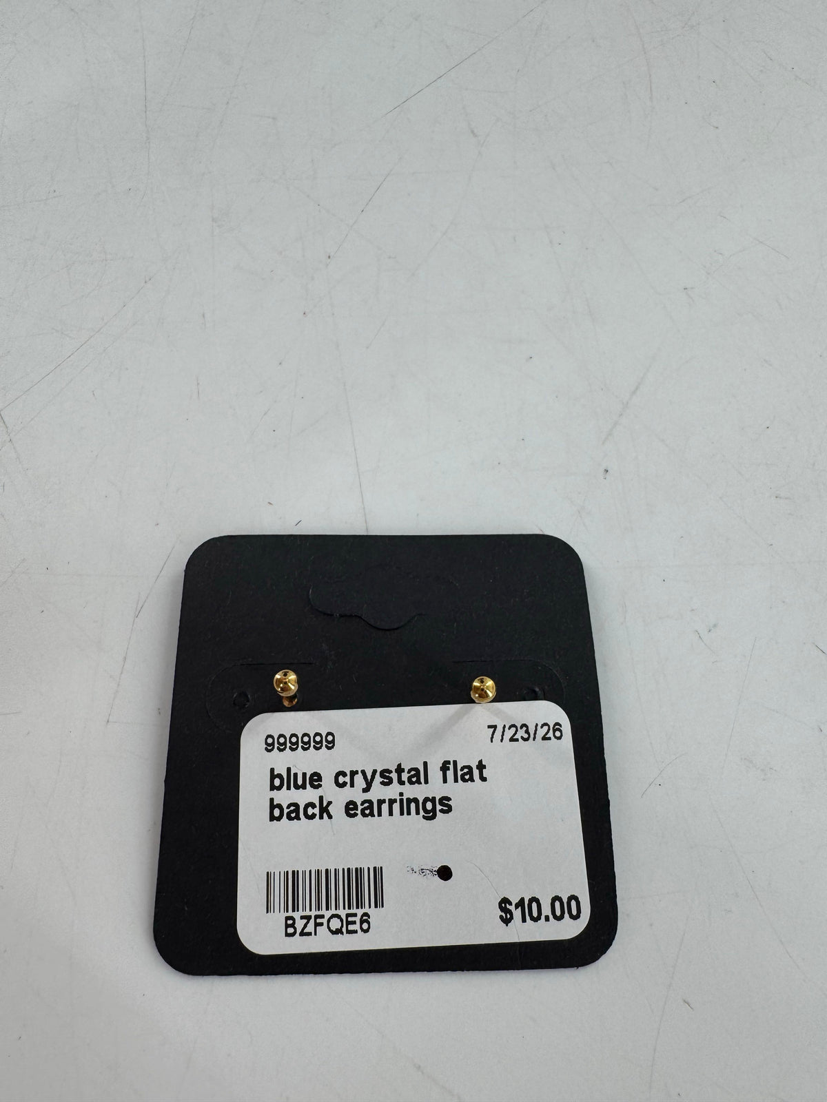 blue crystal flat back earrings
