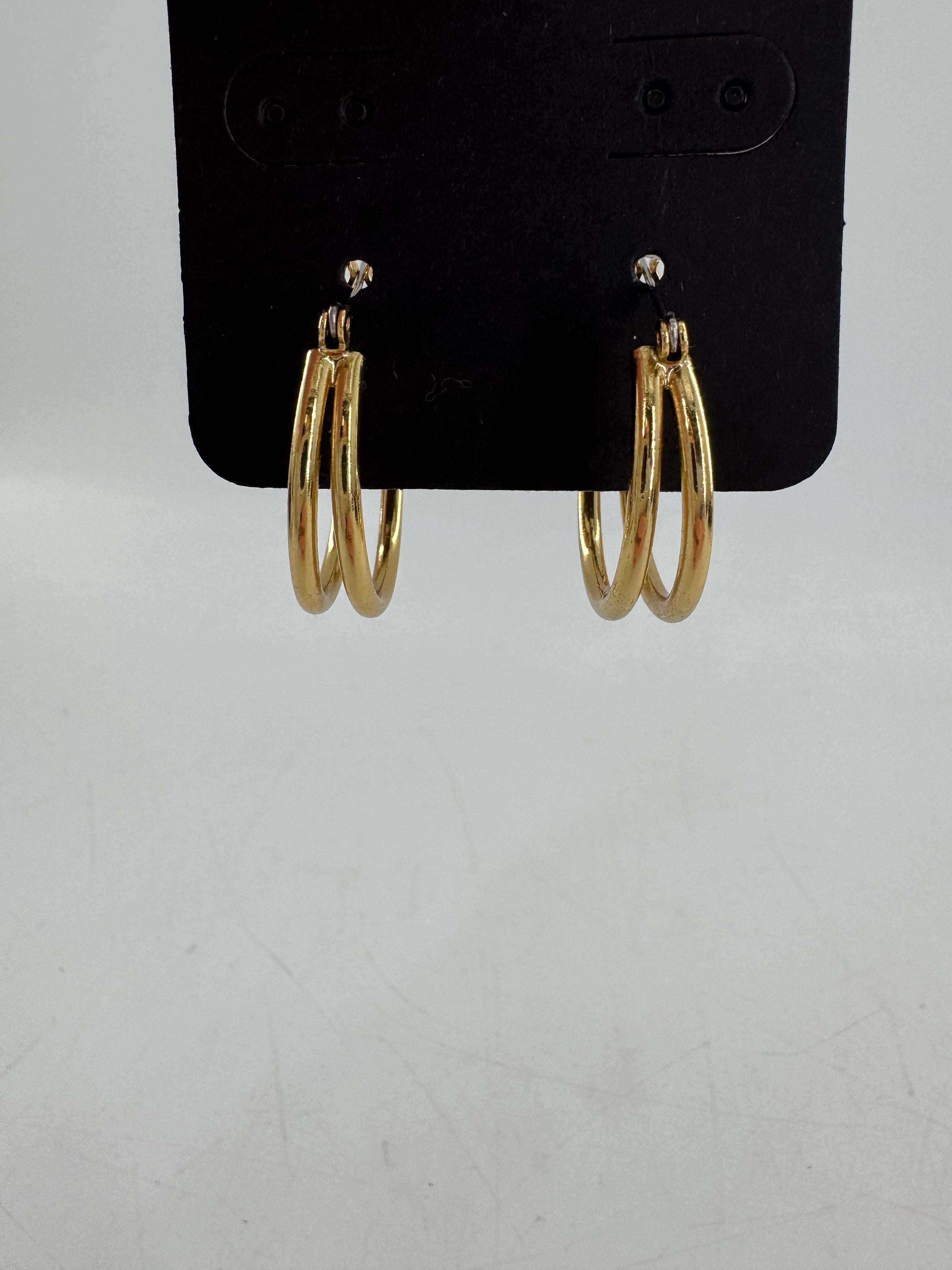 gold double hoop earrings