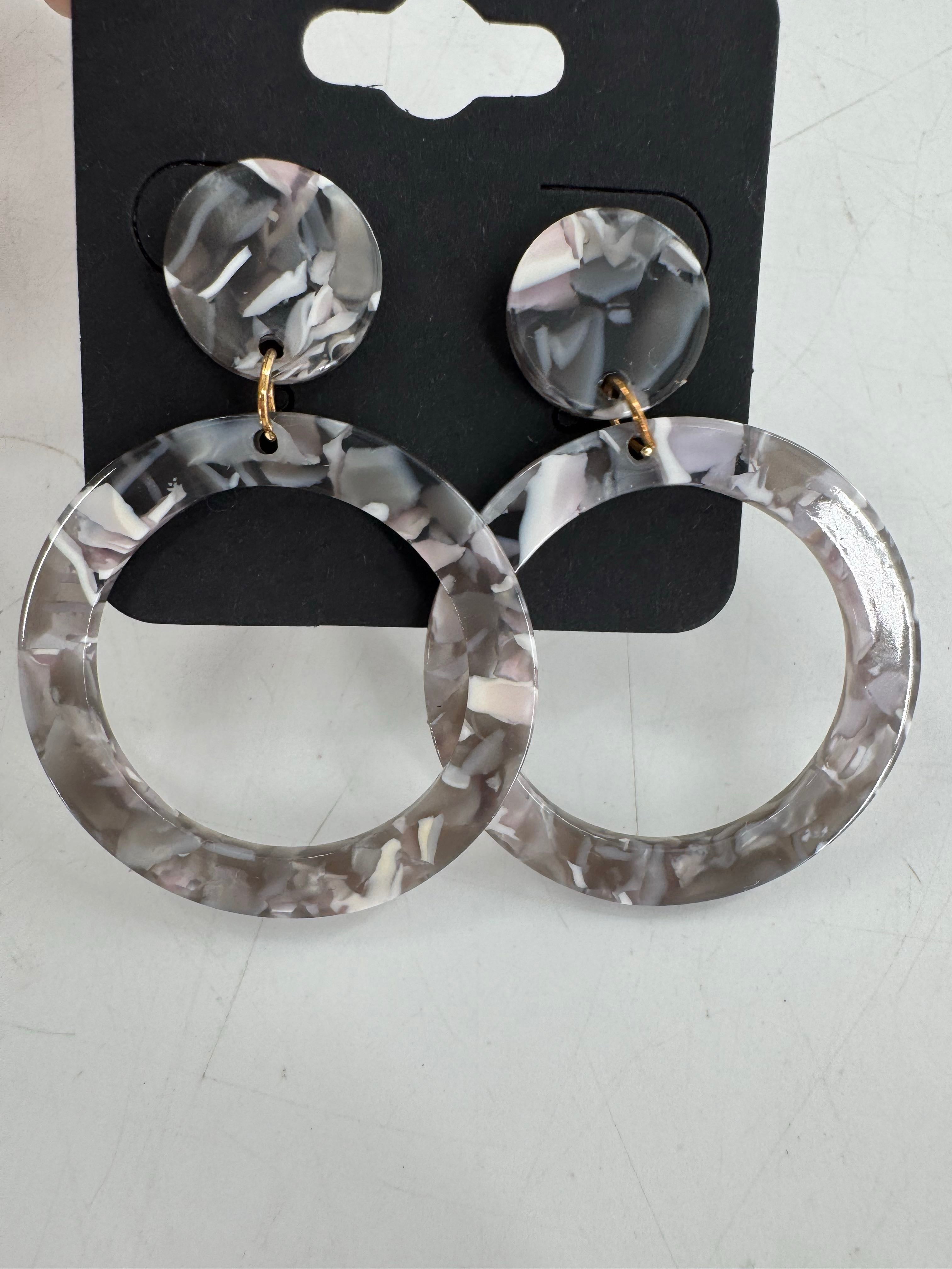 marbled acrylic circle earrings
