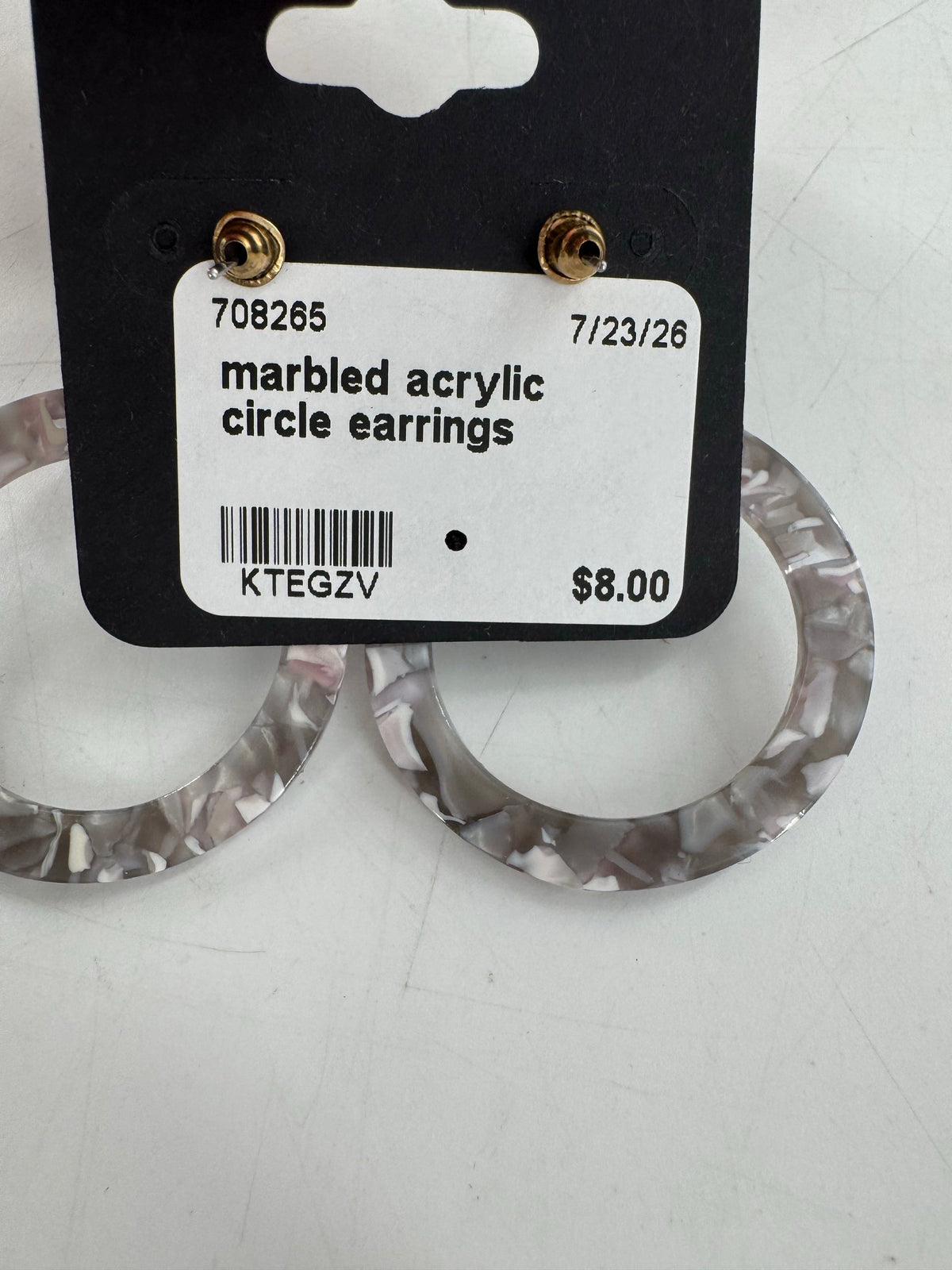 marbled acrylic circle earrings