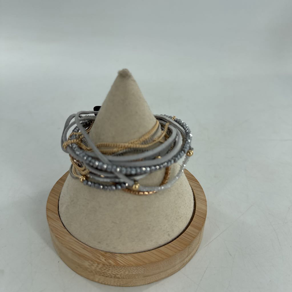 grey & gold multi-strand bracelet