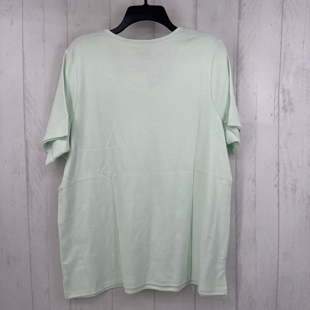 XL embelished v-neck s/s tee