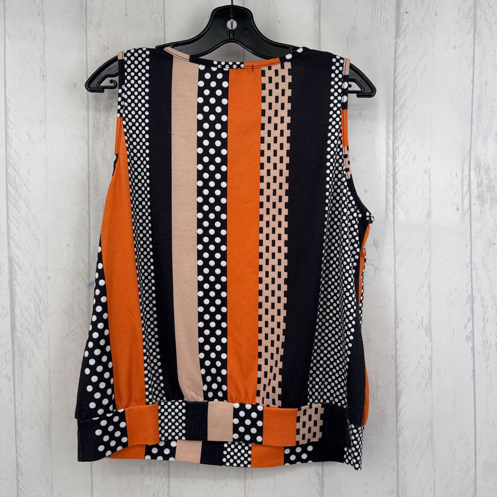 L mixed print v-neck tank