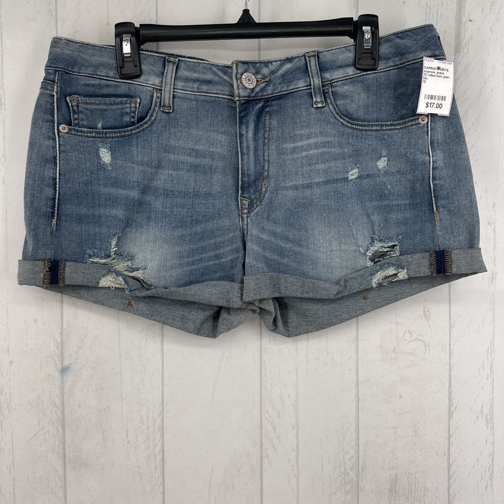 12 rolled hem jean shorts