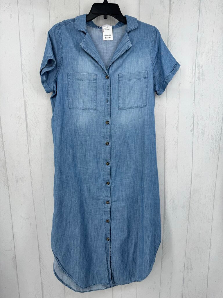 M button down denim s/s dress