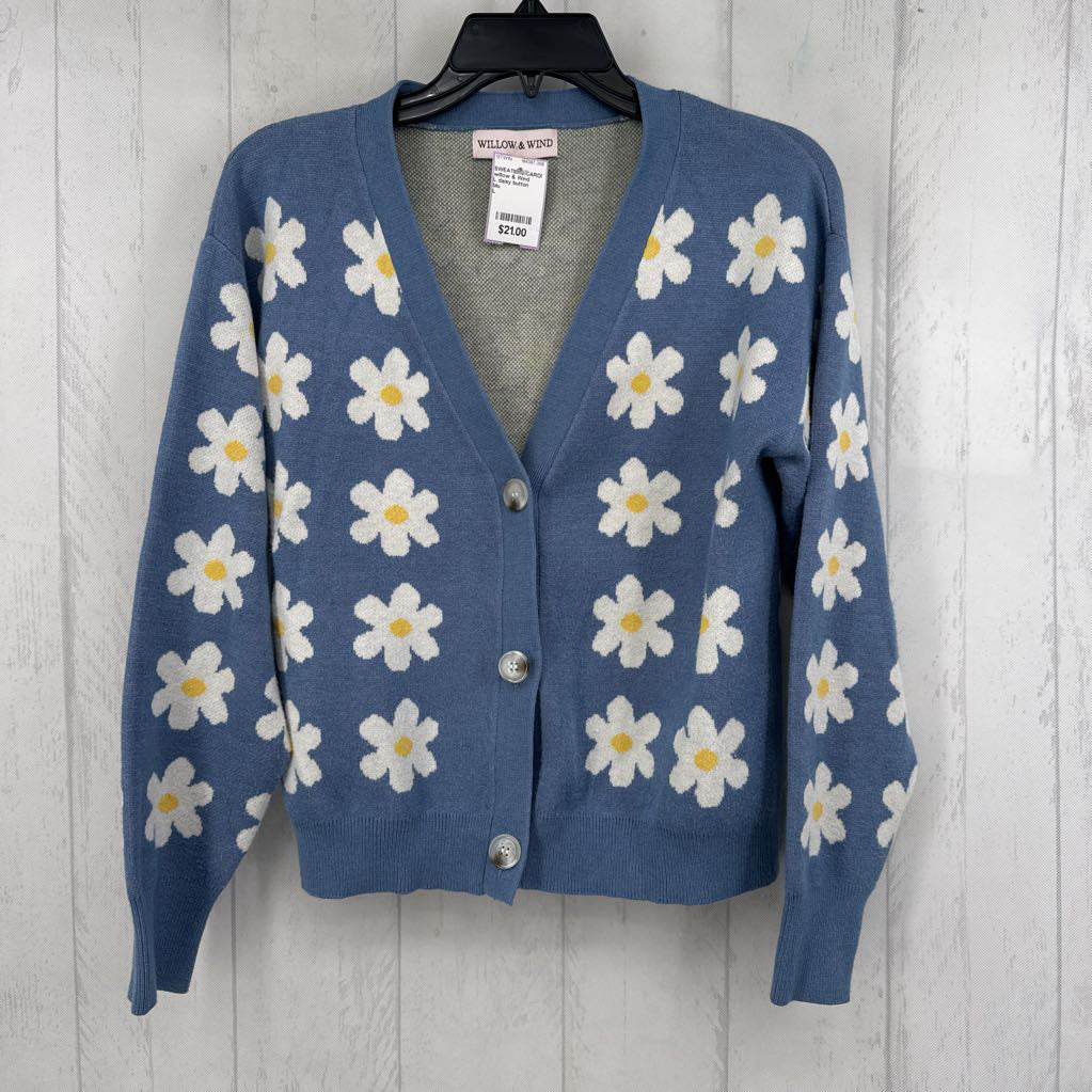 L daisy button front cardi