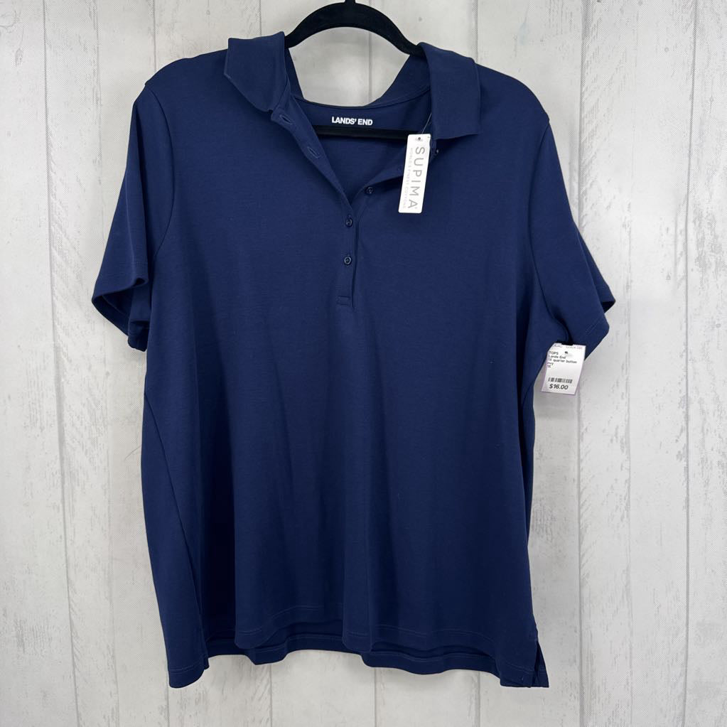 1X quarter button down s/s polo
