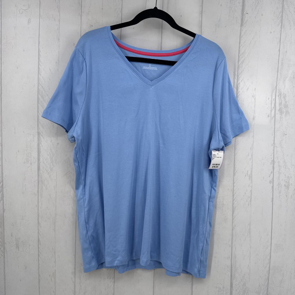 2x s/s v-neck top