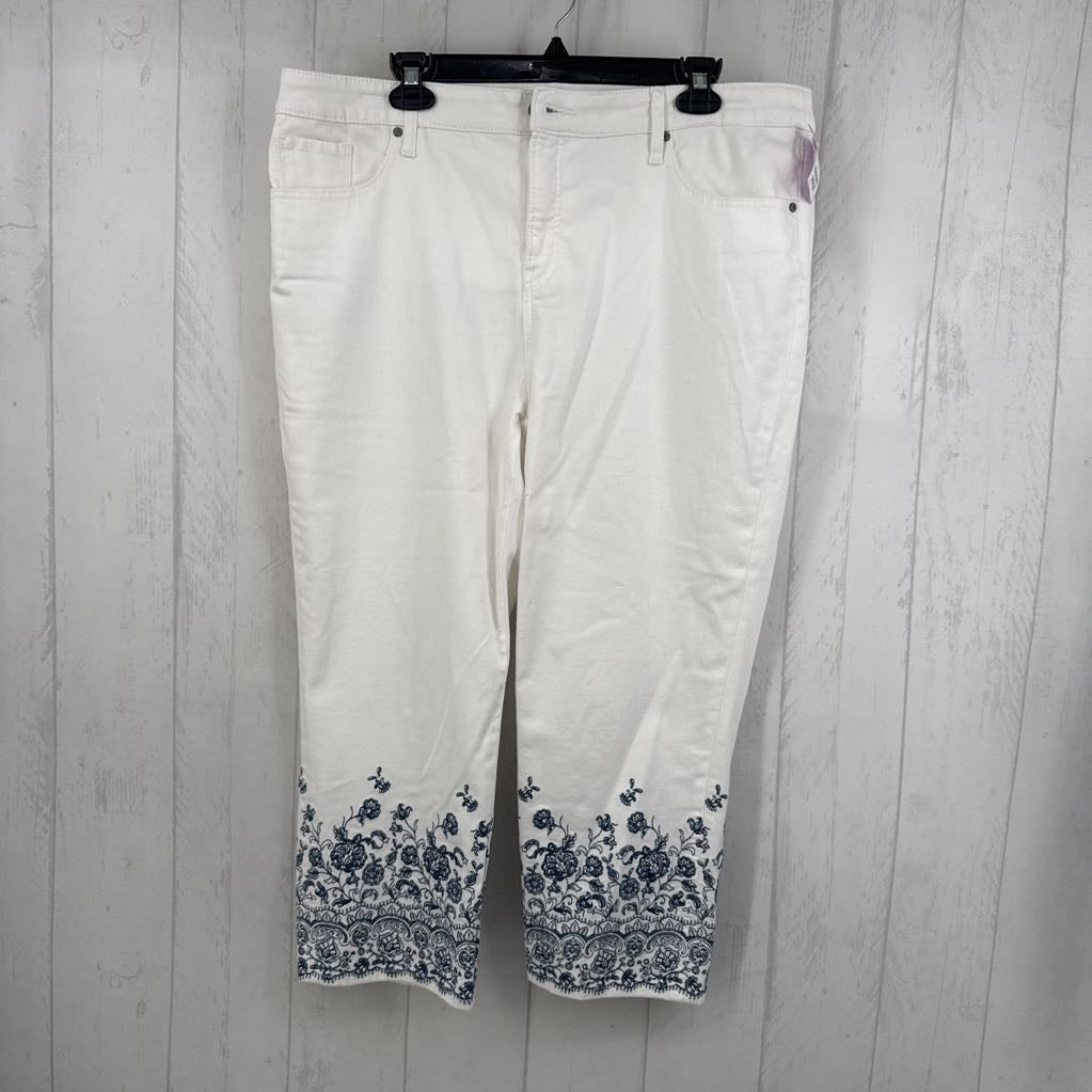 16 embroidered girlfriend slim crop jeans