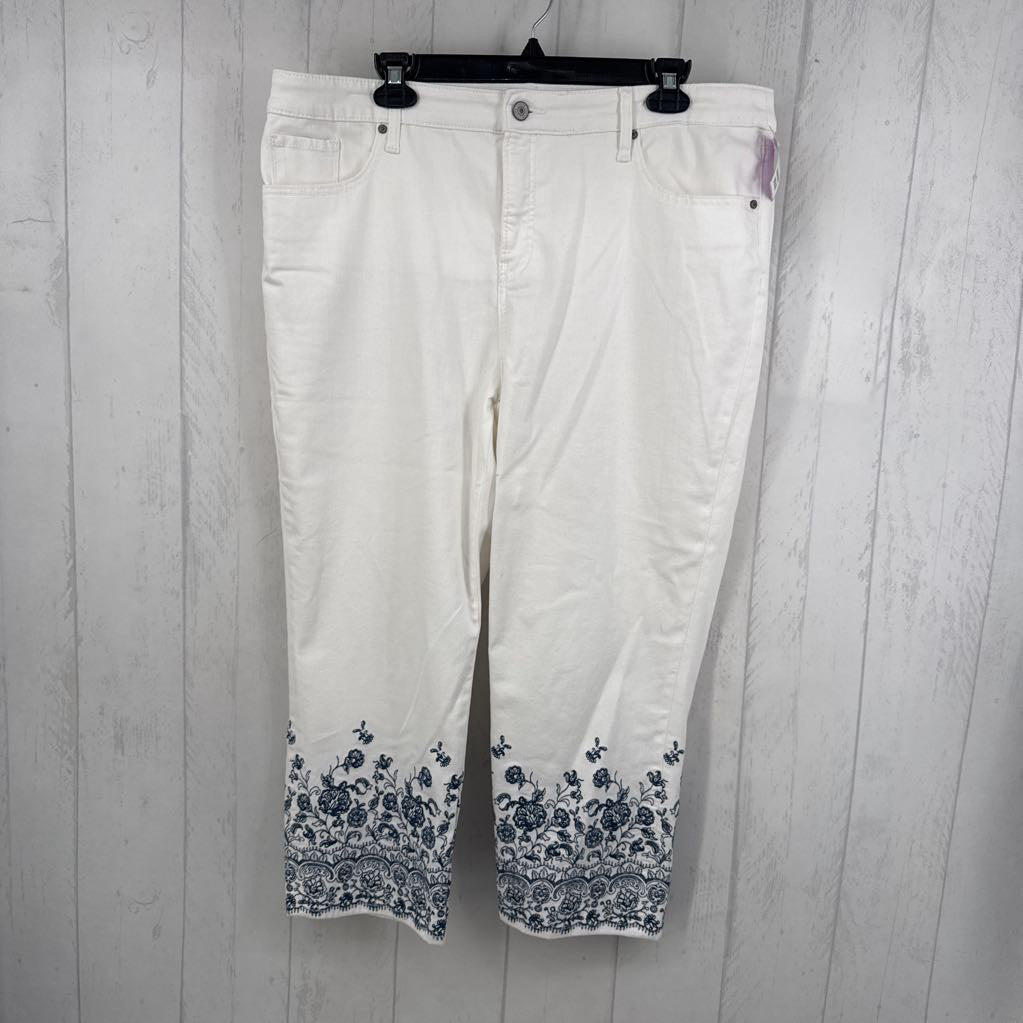 16 embroidered girlfriend slim crop jeans