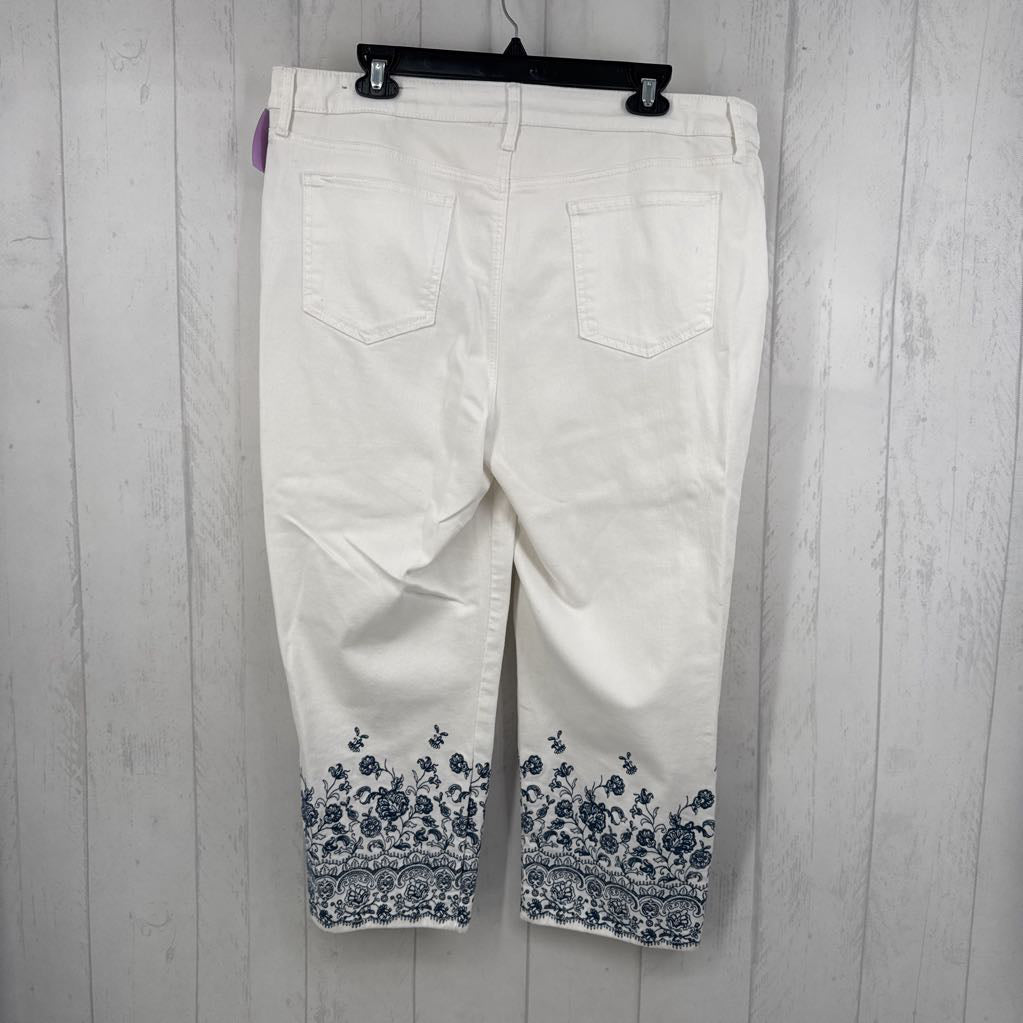 16 embroidered girlfriend slim crop jeans
