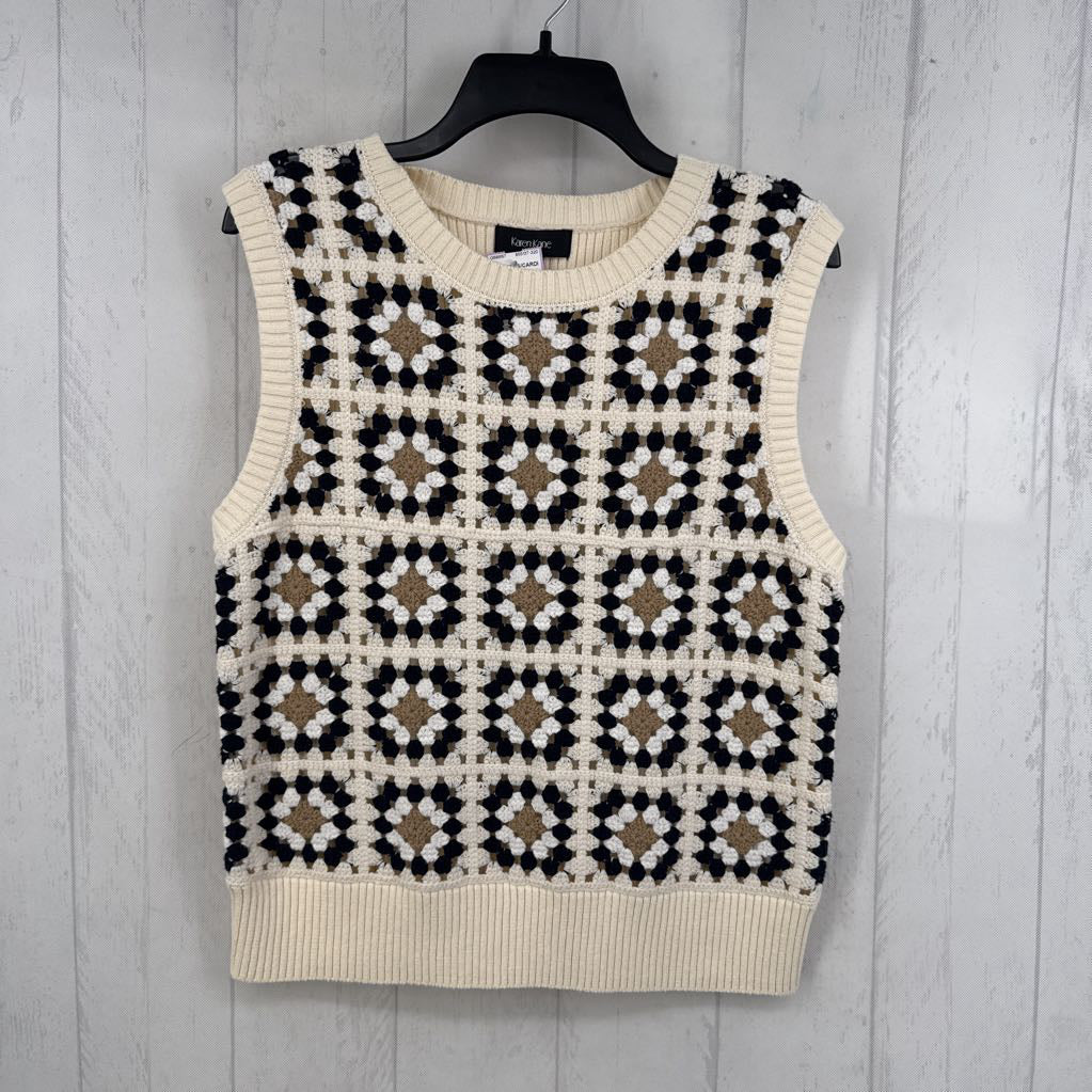 L patchwork sweater vest`