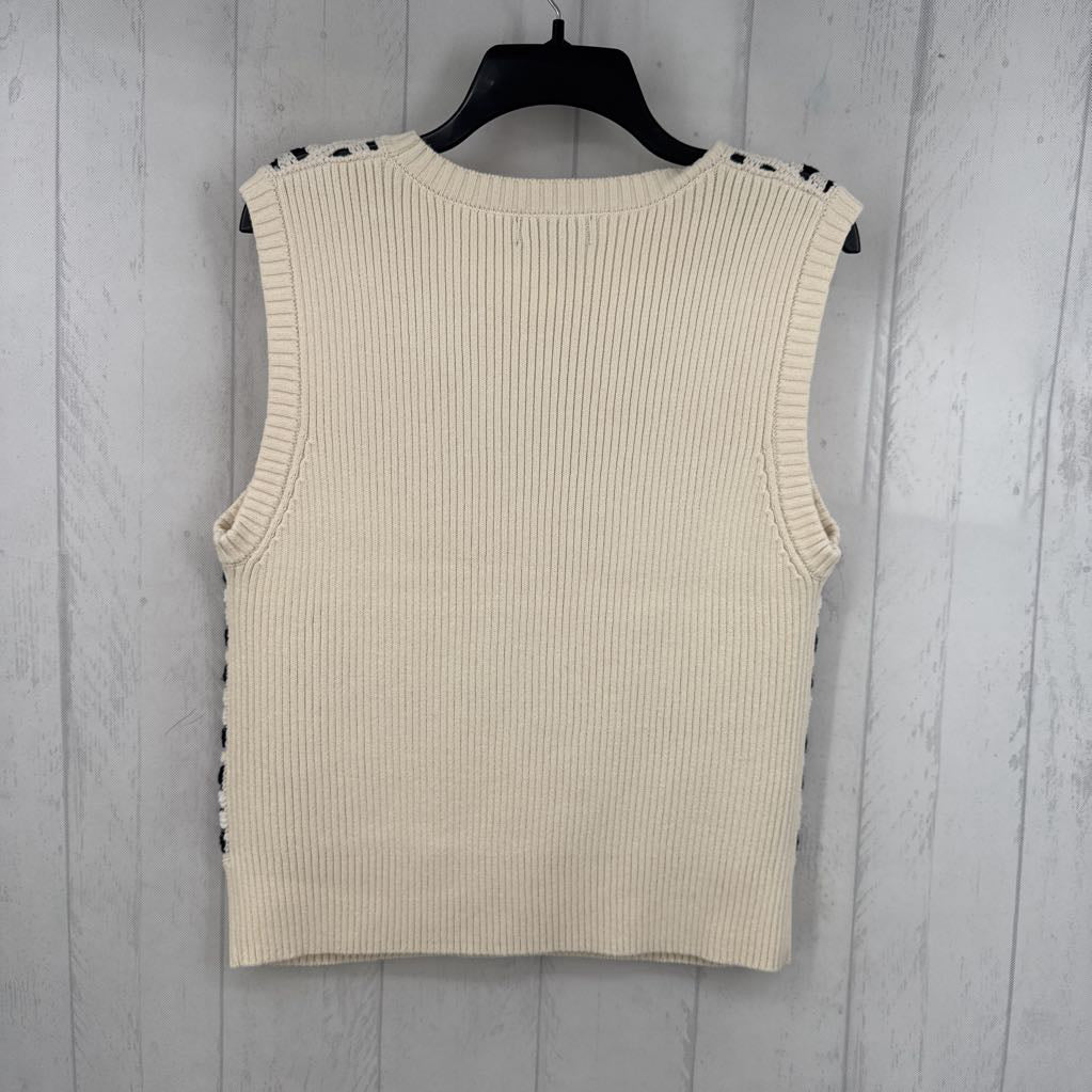 L patchwork sweater vest`