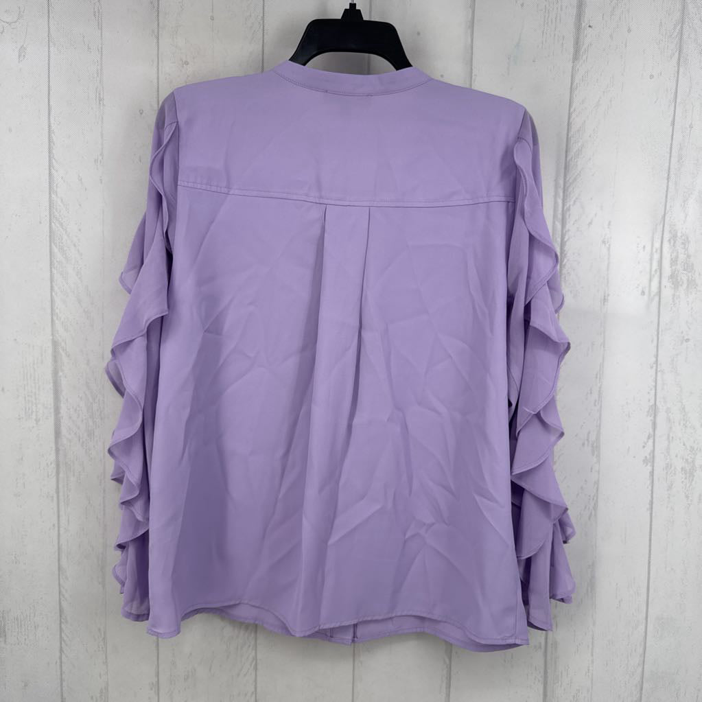 M tiered ruffle slv button shirt