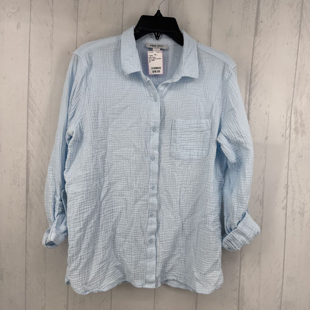 M l/s gauze button shirt
