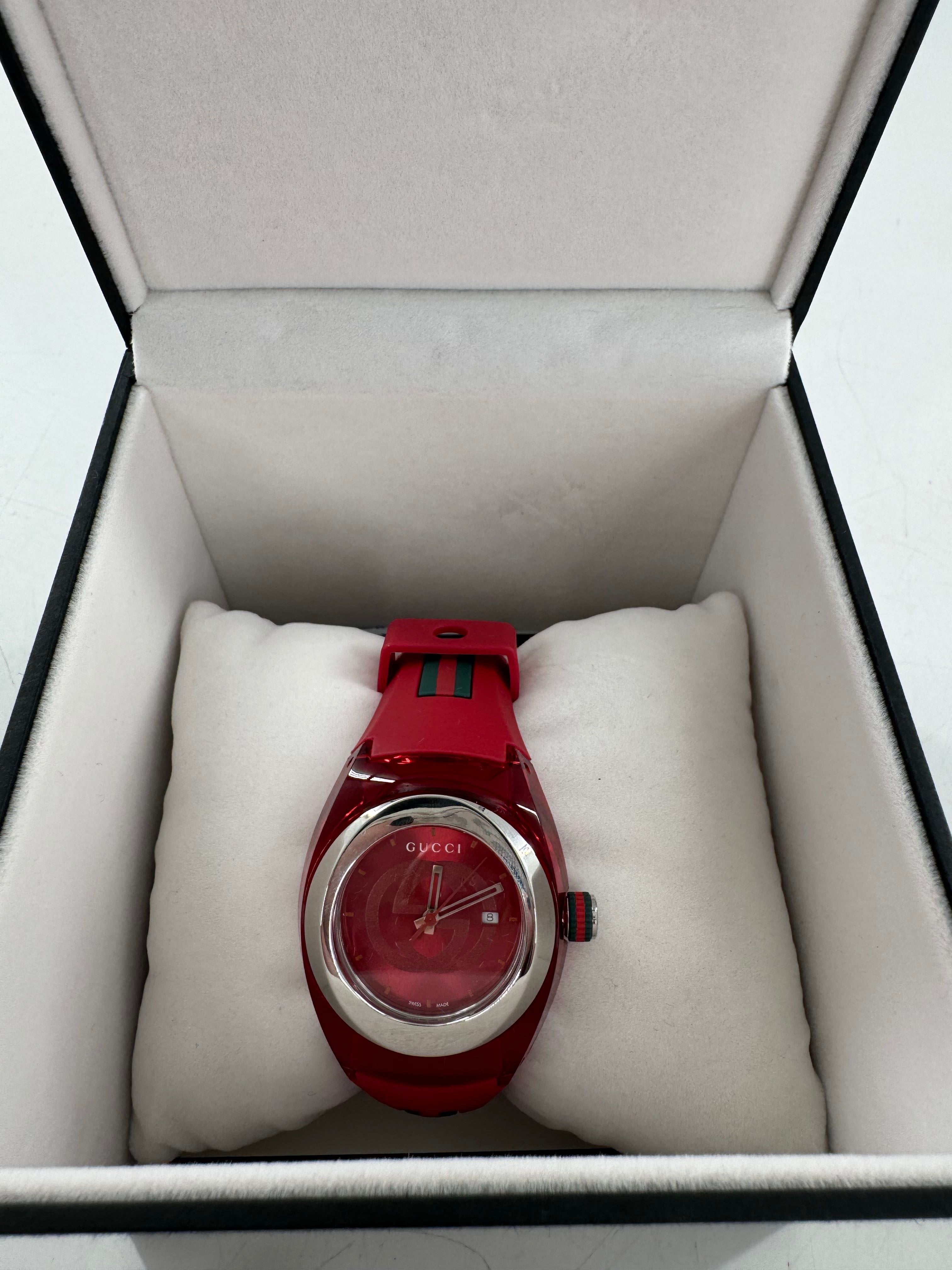Gucci red Sync watch