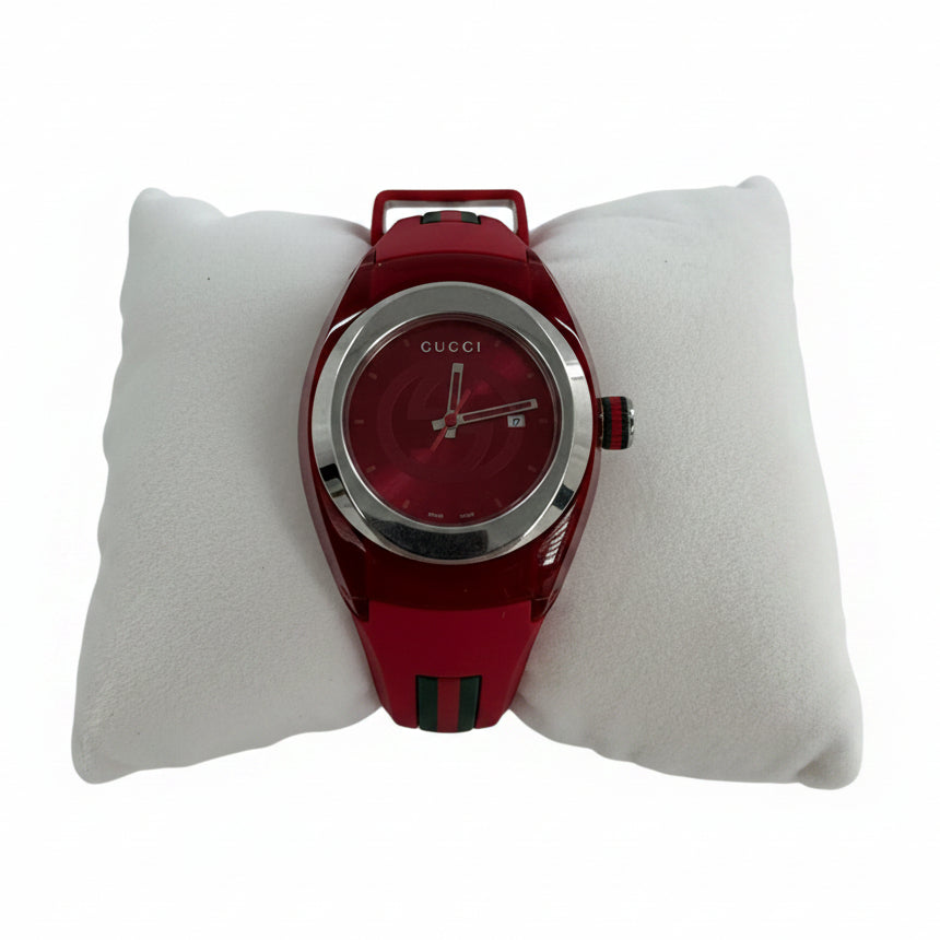 Gucci red Sync watch