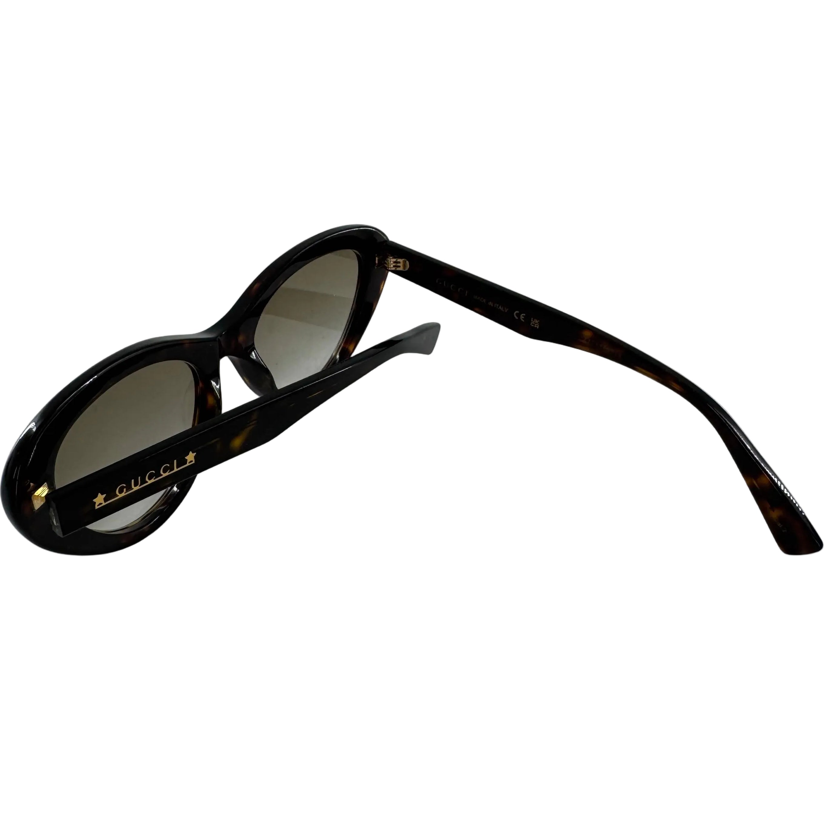 Gucci tortoiseshell cat-eye sunglasses w/ case