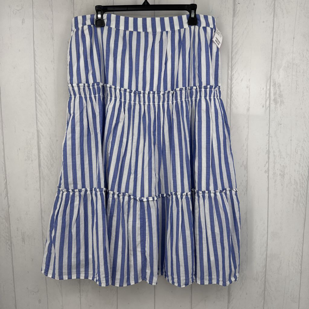 XL stripe ruffle maxi skirt
