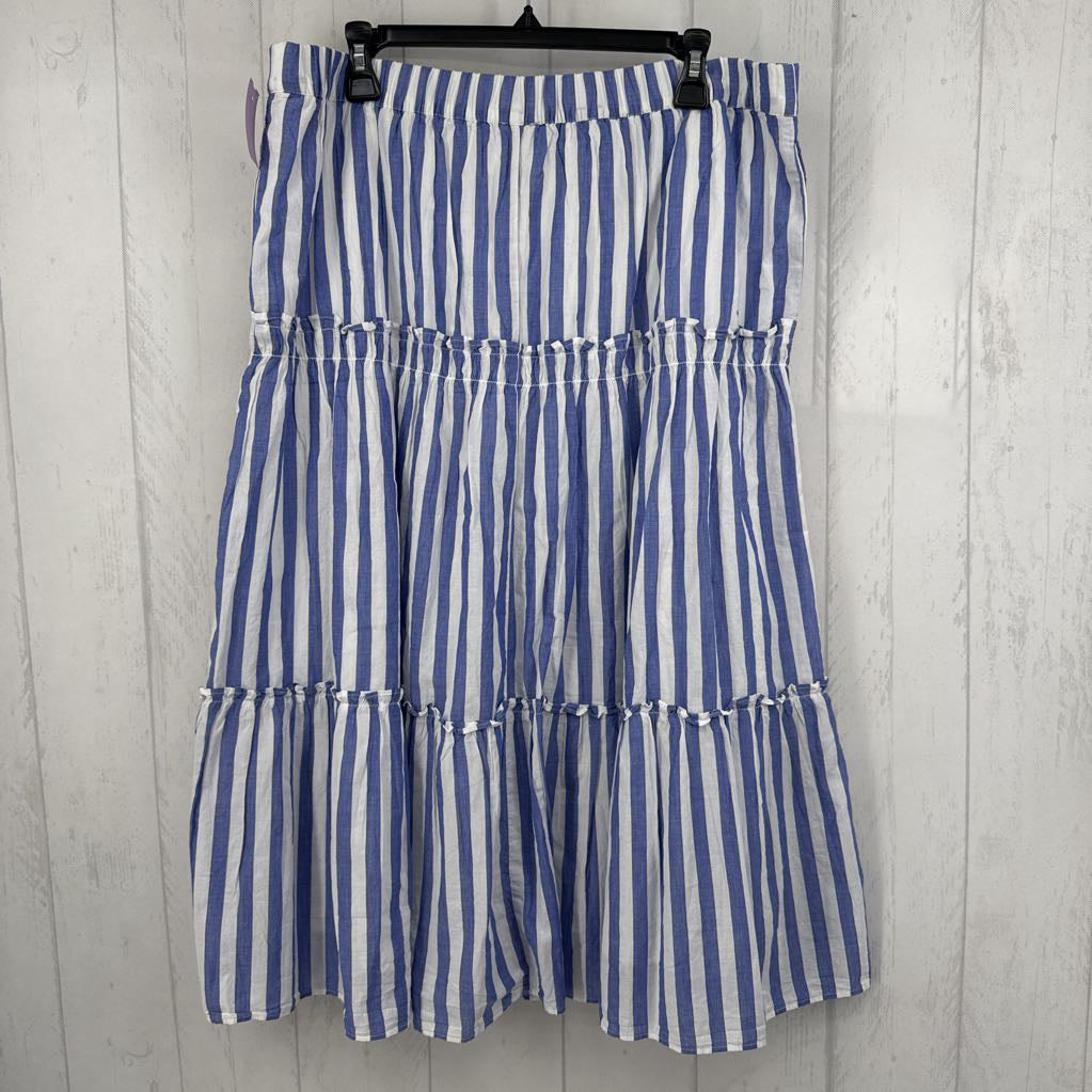 XL stripe ruffle maxi skirt