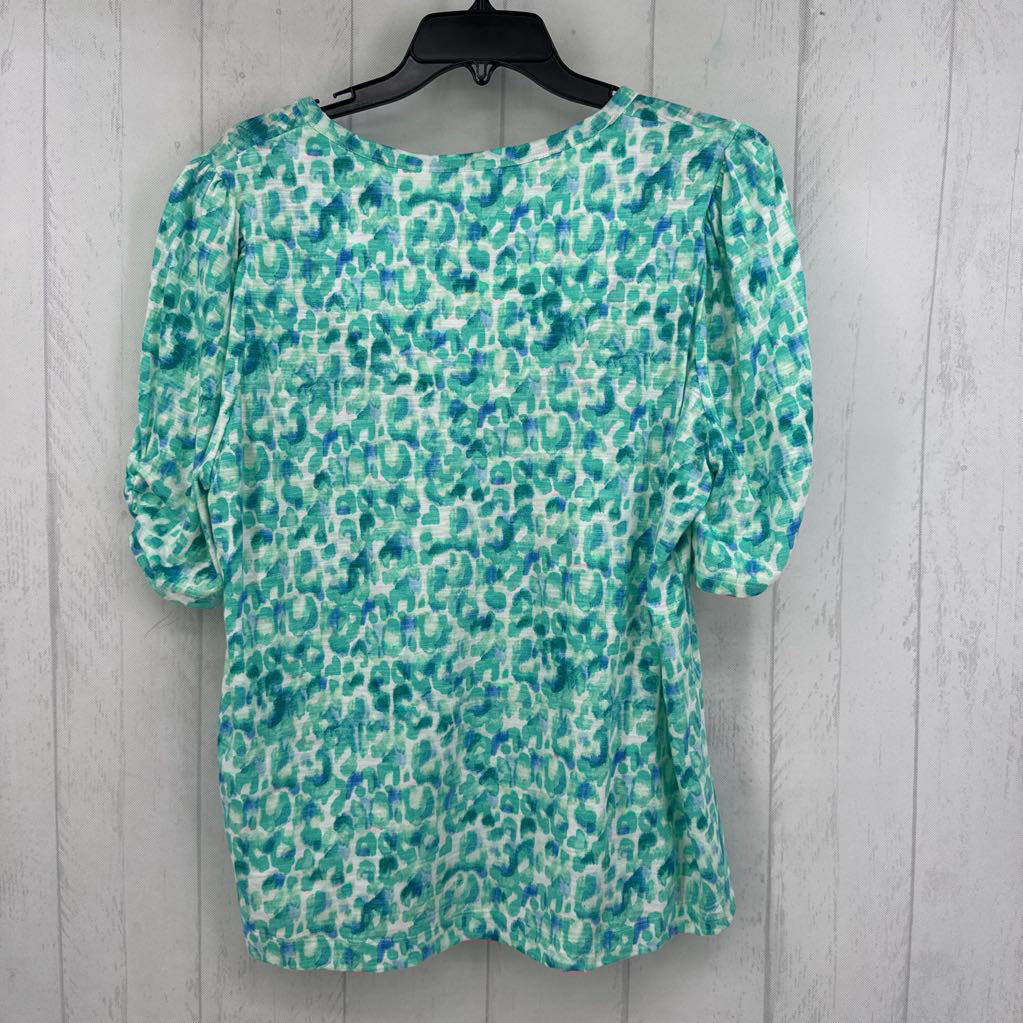 XL s/s leopard print top