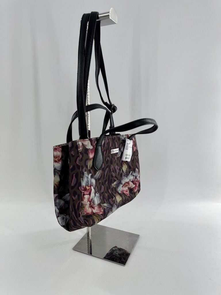 leopard print floral sm tote bag