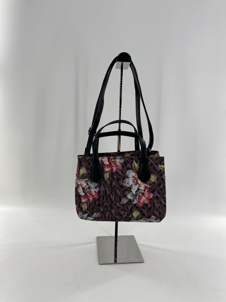 leopard print floral sm tote bag