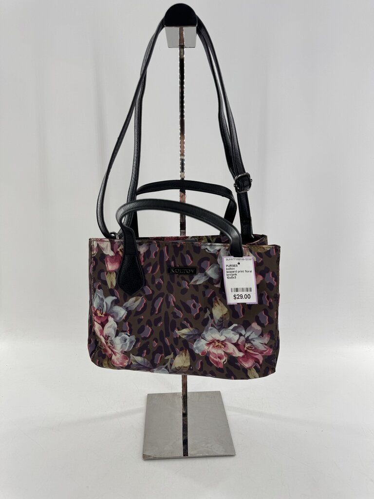 leopard print floral sm tote bag