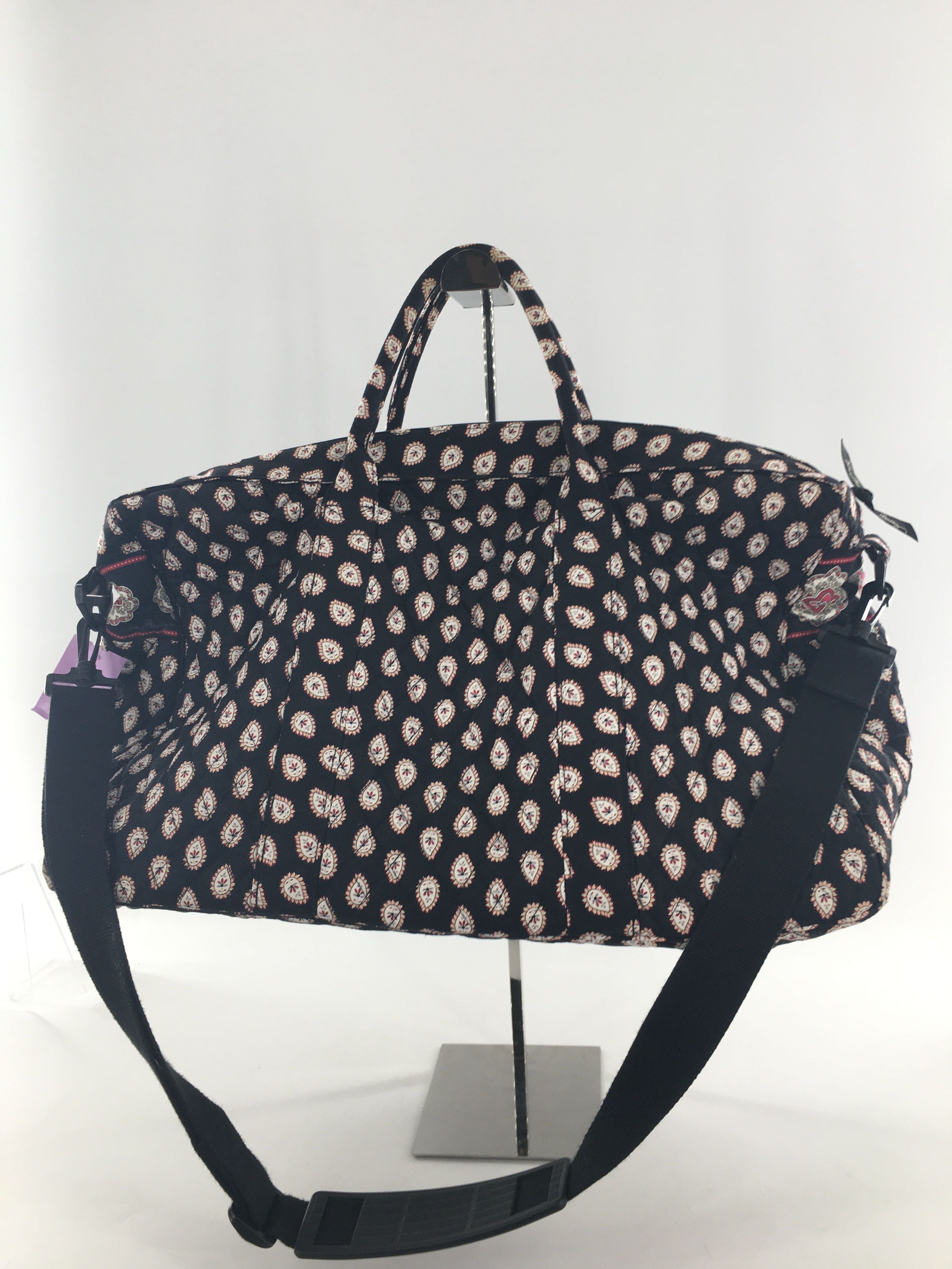 quilted paisley print overnight bag
