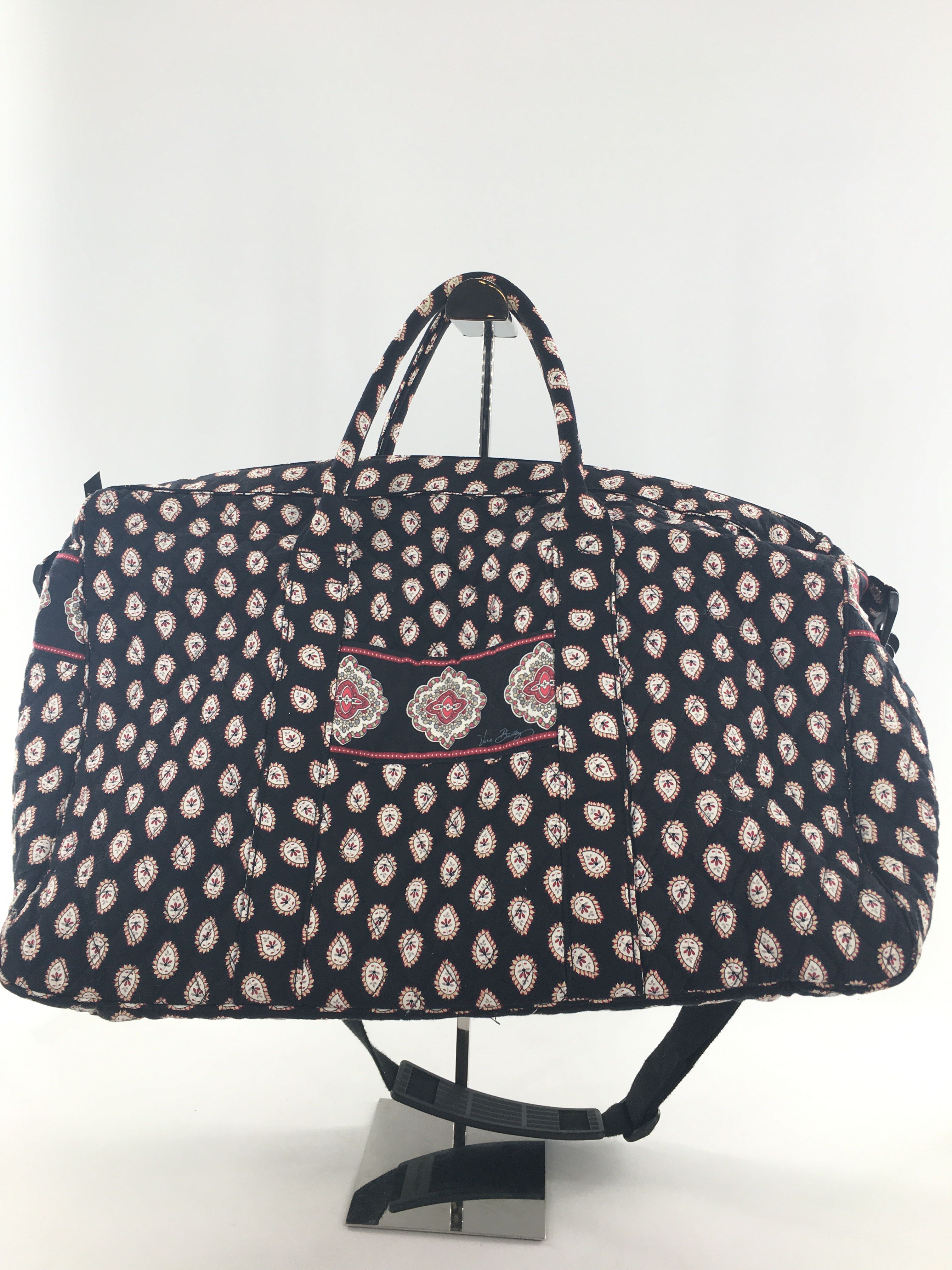 quilted paisley print overnight bag
