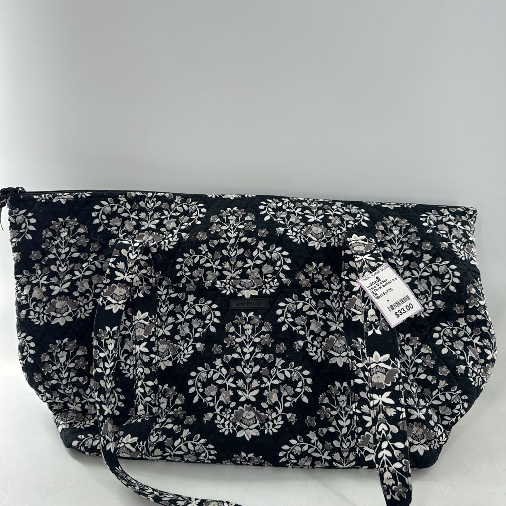 lg floral quilted top zip tote/carry on
