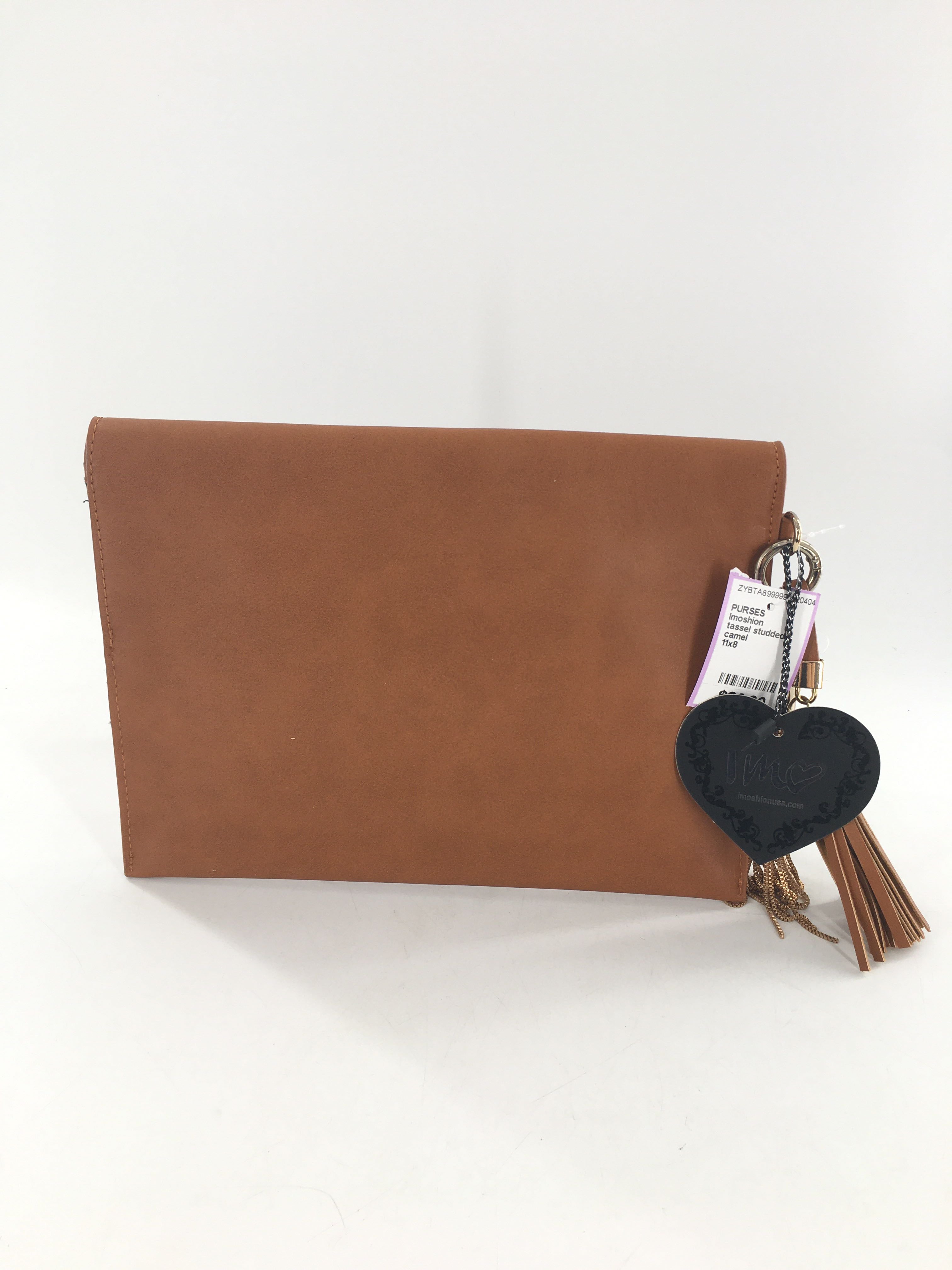 tassel studded envelope flap clutch