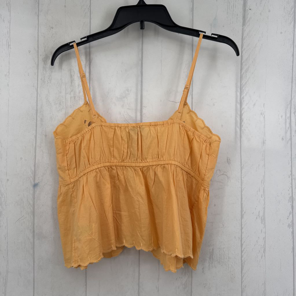 S tie-front peplum tank