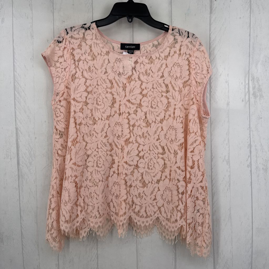 M lace s/s top