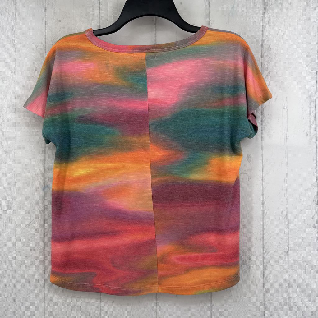 Sp colorful gathered hem s/s tee